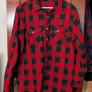 Alimens & Gentle Men's Button Down Flannel Shirt Casual Plaid Shirt